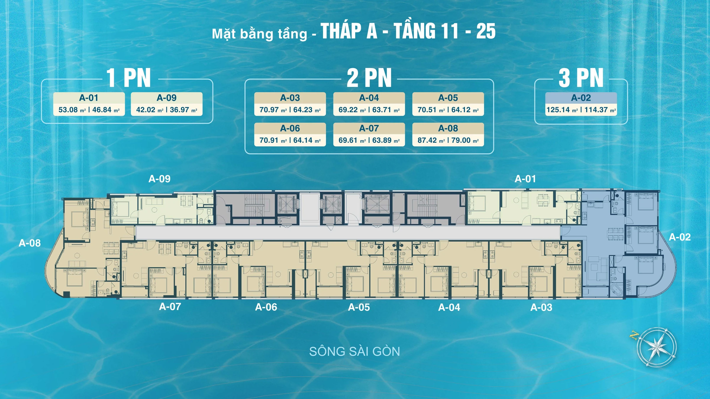 Tháp A · Tầng 11–25
